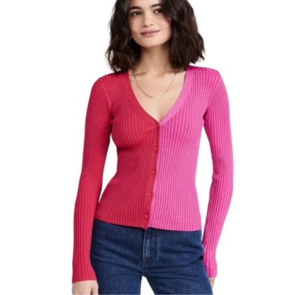 STAUD Metallic Cardigan